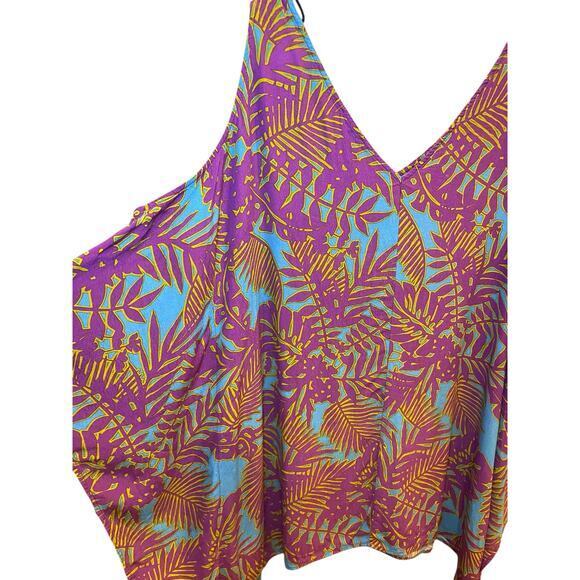 ASTR The Lable Women Large Muumuu Dress Cold Shoulder Tassels‎ Handkerchief Hem - Picture 8 of 11